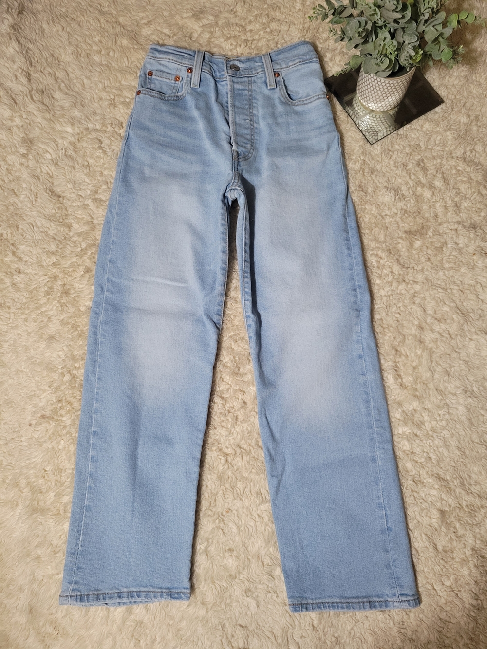 Levi's Ribcage Straight Ankle Straight Leg Jeans High Stretch | Size 23